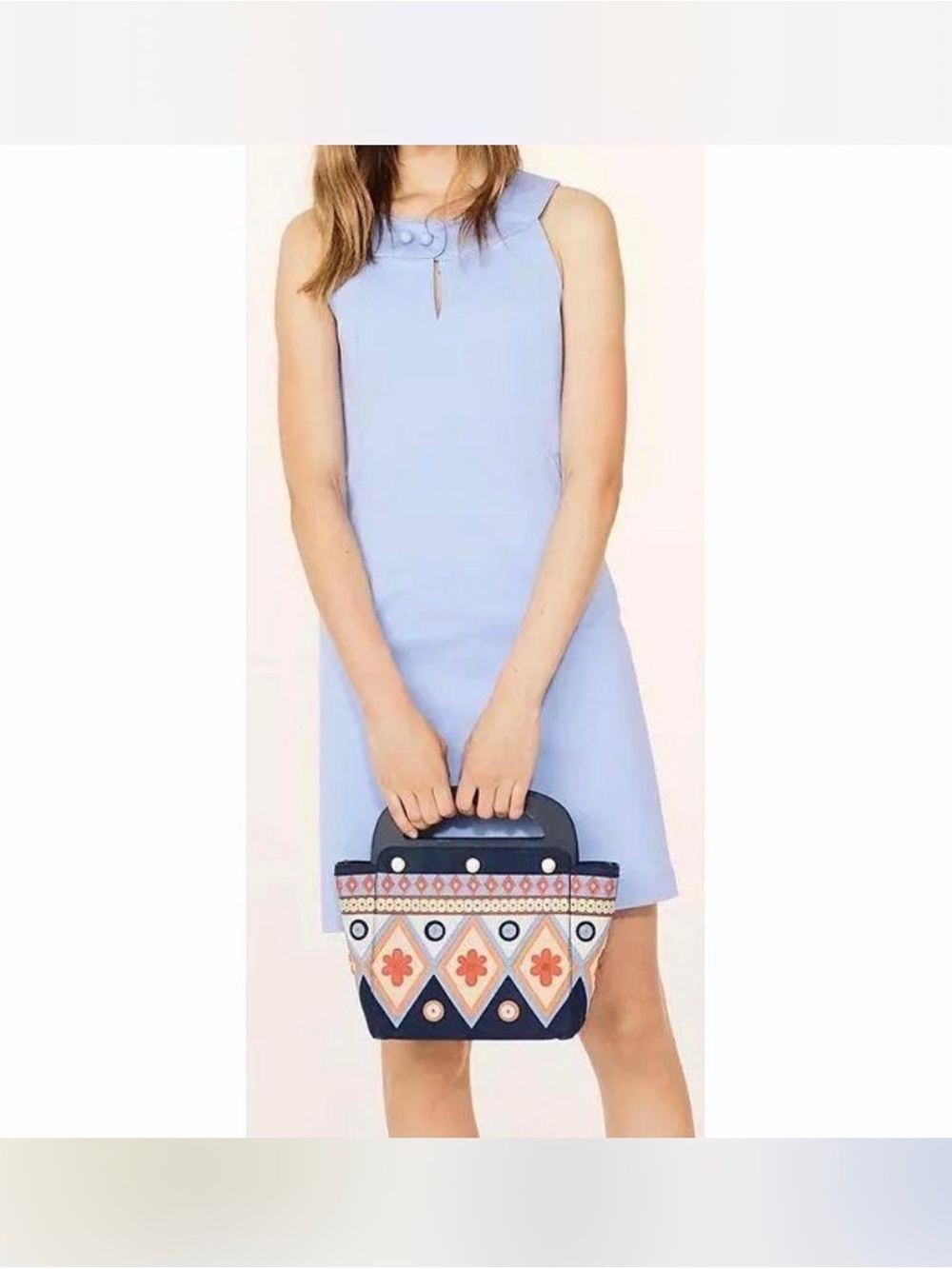 Tory Burch Gertitt A-line Dress - Silverlake Powder blue